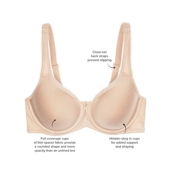 Wacoal 853192 Basic Beauty Spacer Underwire T-Shirt Bra 40DDD Sand Full Coverage - Picture 2 of 7